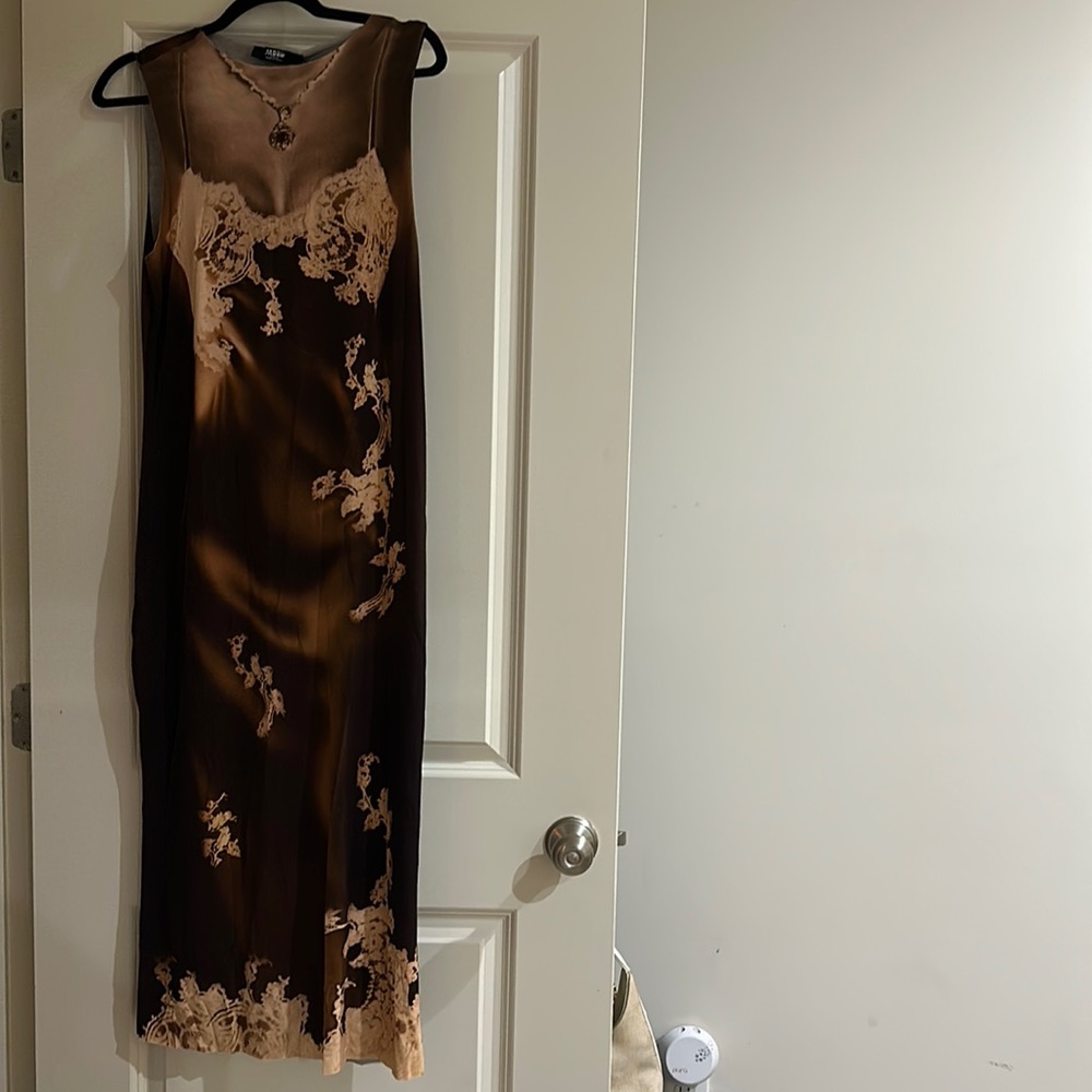 Jaded London brown slip midi dress, US size 10/UK size 14